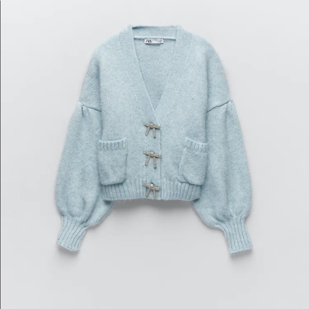 JEWEL BOW BUTTON CARDIGAN BNWT